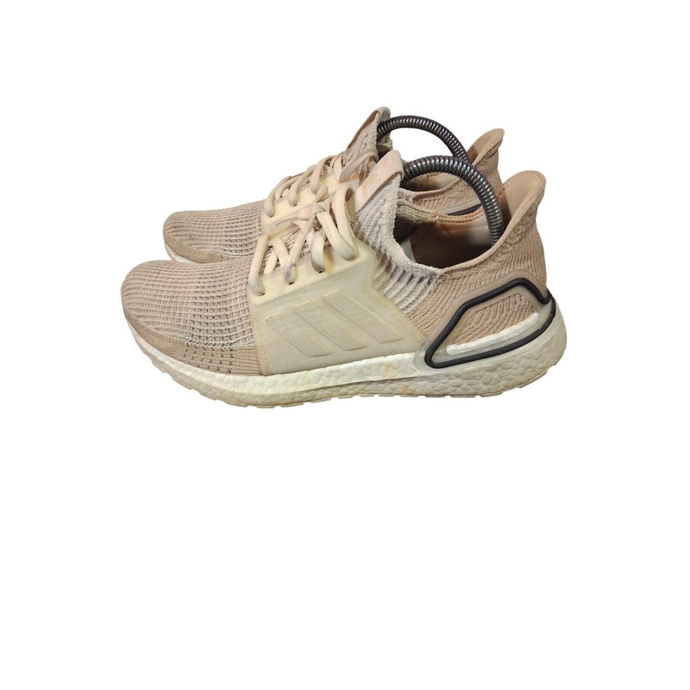 Adidas UltraBoost 19 Womens Size 9.5 Beige White Running Training Shoes Sneakers